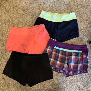 Lululemon Run Times shorts, size 8. 4 pair.